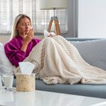 woman with a flu